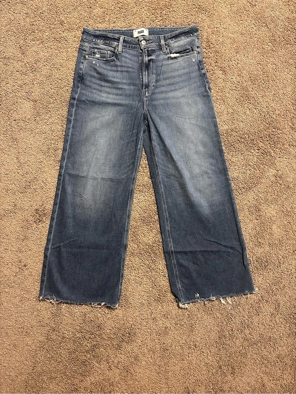 Paige Anessa High Rise Wide Leg Jean Jeans Waist 31 Blue